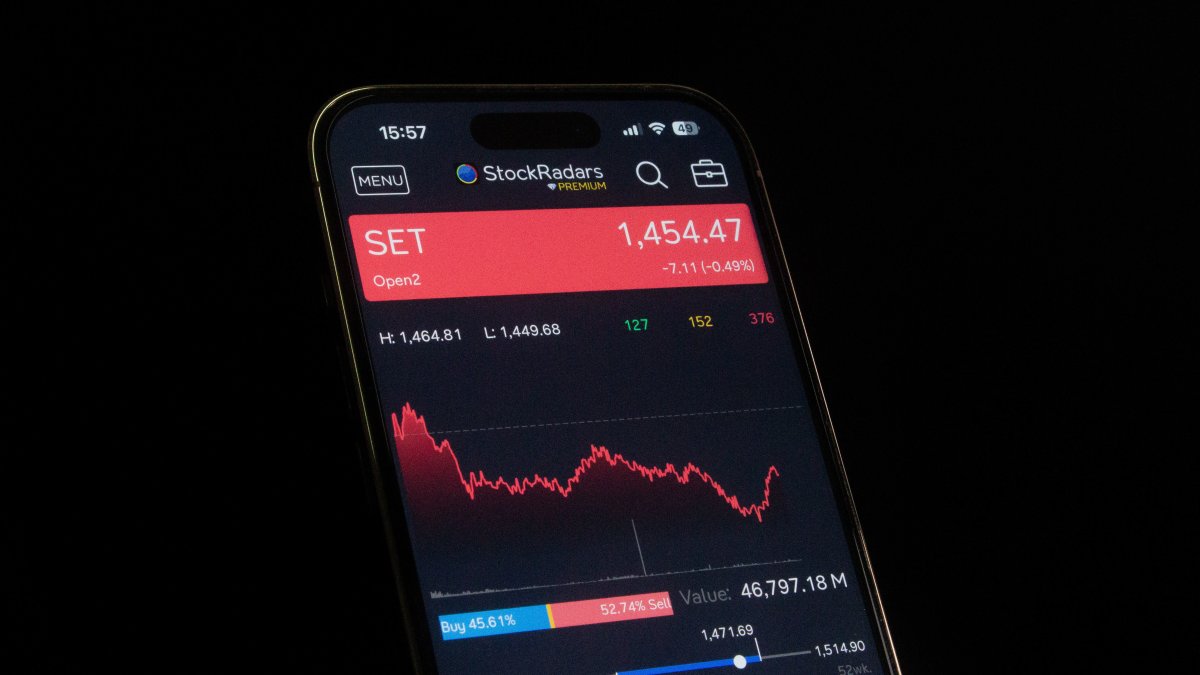 Close-up of a live cryptocurrency trading chart screen displaying dynamic market trends and analysis.