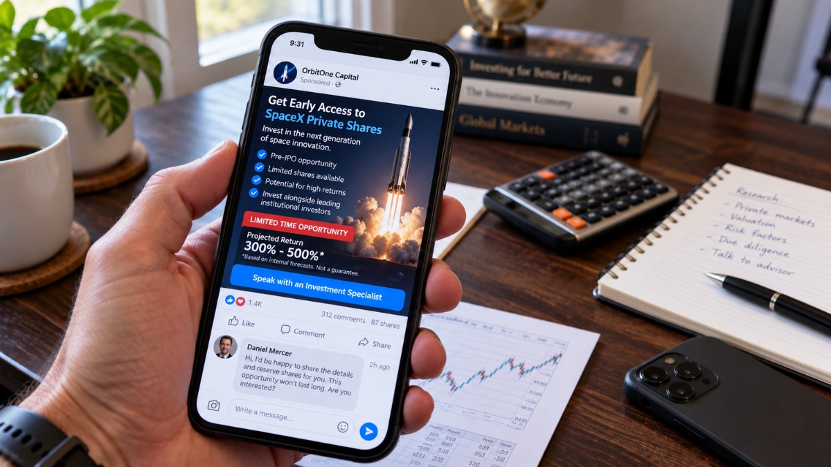fictional social-media investment solicitation offering