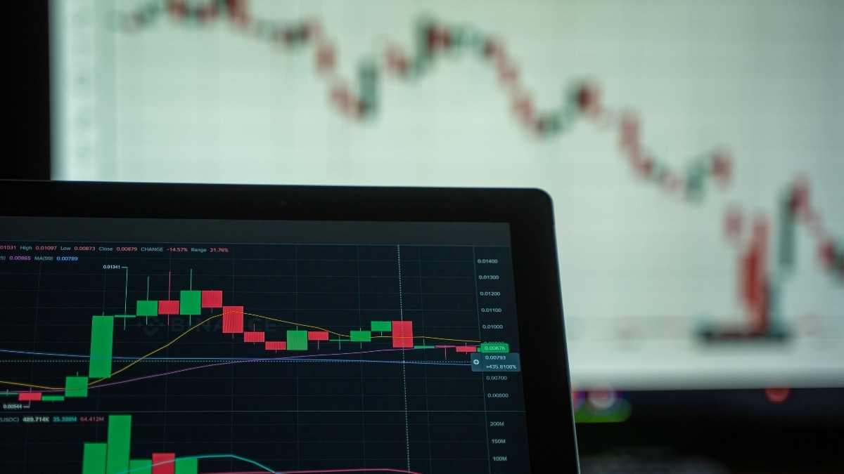 displaying a financial candlestick chart