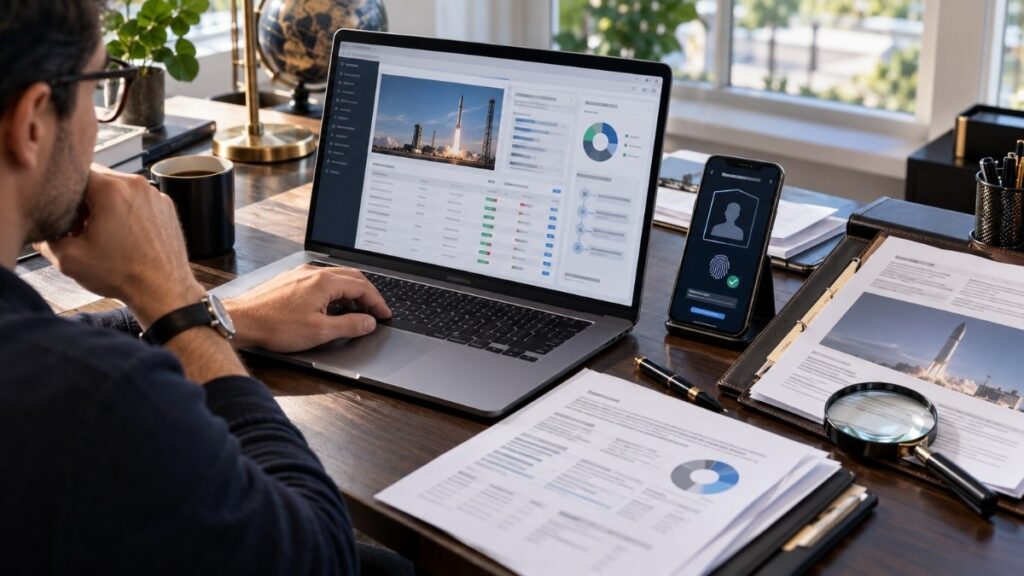 displaying a software dashboard with analytics